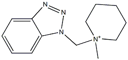 1-Methyl-1-(1H-benzotriazol-1-ylmethyl)piperidinium Struktur