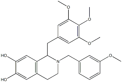 1,2,3,4-Tetrahydro-2-(3-methoxybenzyl)-1-(3,4,5-trimethoxybenzyl)isoquinoline-6,7-diol Struktur