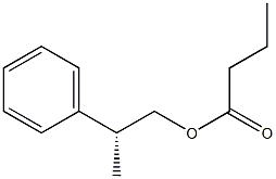 Butanoic acid (R)-2-phenylpropyl ester Struktur