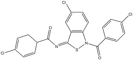 5-Chloro-1-(p-chlorobenzoyl)-3(1H)-(p-chlorobenzoyl)imino-2,1-benzisothiazole Struktur