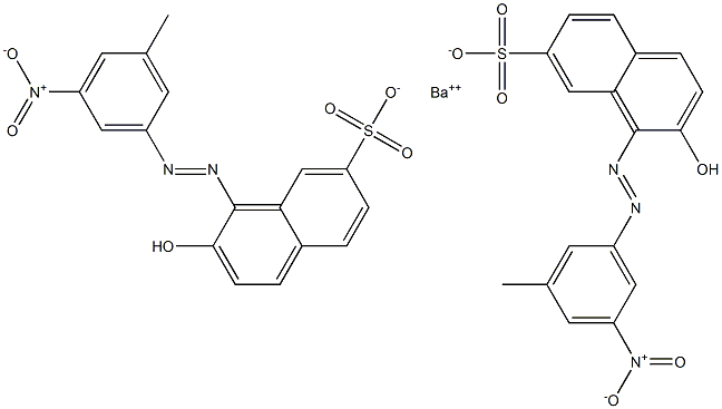 Bis[1-[(3-methyl-5-nitrophenyl)azo]-2-hydroxy-7-naphthalenesulfonic acid]barium salt Struktur