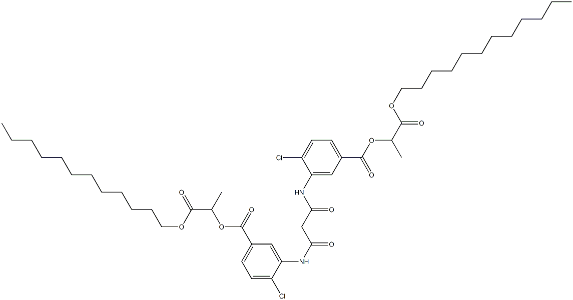 4,4'-Dichloro-[3,3'-methylenebis(carbonylimino)dibenzoic acid]bis(1-dodecyloxycarbonylethyl) ester Struktur