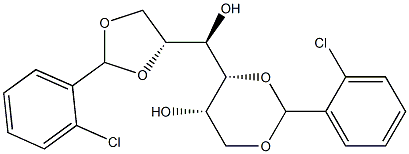 1-O,3-O:5-O,6-O-Bis(2-chlorobenzylidene)-D-glucitol Struktur