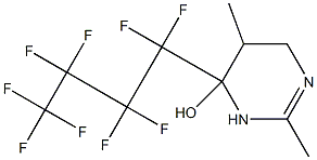 2-Methyl-5-methyl-4-(nonafluorobutyl)-3,4,5,6-tetrahydropyrimidin-4-ol Struktur