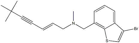 (2E)-6,6,N-Trimethyl-N-(3-bromo-1-benzothiophen-7-ylmethyl)-2-hepten-4-yn-1-amine Struktur