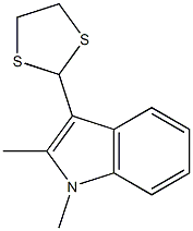 1,2-Dimethyl-3-(1,3-dithiolan-2-yl)-1H-indole Struktur