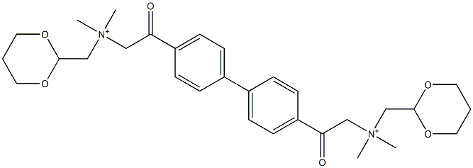 N,N'-[[1,1'-Biphenyl-4,4'-diyl]bis(2-oxo-2,1-ethanediyl)]bis(N,N-dimethyl-1,3-dioxane-2-methanaminium) Struktur