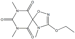 3-Ethoxy-4,7,9-trimethyl-1-oxa-2,4,7,9-tetraazaspiro[4.5]dec-2-ene-6,8,10-trione Struktur