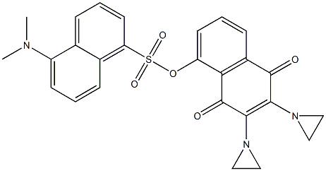 2,3-Bis(1-aziridinyl)-5-[5-dimethylamino-1-naphthalenylsulfonyloxy]-1,4-naphthoquinone Struktur