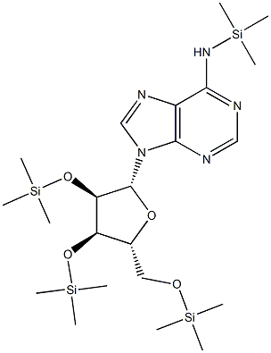 N,2'-O,3'-O,5'-O-Tetrakis(trimethylsilyl)adenosine Struktur