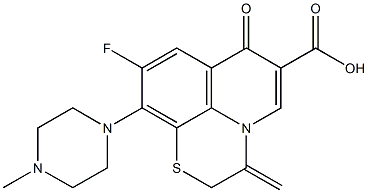 9-Fluoro-2,3-dihydro-3-methylene-10-(4-methylpiperazino)-7-oxo-7H-pyrido[1,2,3-de]-1,4-benzothiazine-6-carboxylic acid Struktur