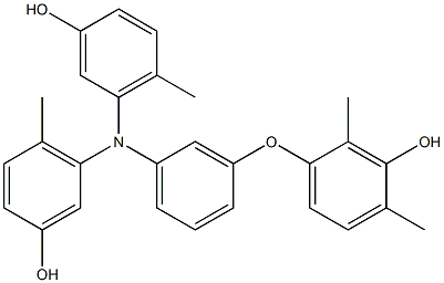 N,N-Bis(3-hydroxy-6-methylphenyl)-3-(3-hydroxy-2,4-dimethylphenoxy)benzenamine Struktur