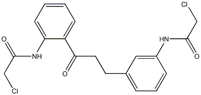 1-[2-[(Chloroacetyl)amino]phenyl]-3-[3-[(chloroacetyl)amino]phenyl]-1-propanone Struktur