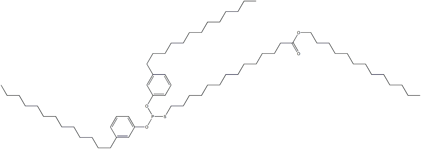 Thiophosphorous acid O,O-bis(3-tridecylphenyl)S-(14-tridecyloxy-14-oxotetradecyl) ester Struktur