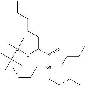 1-(Tributylstannyl)-1-[1-(tert-butyldimethylsilyloxy)hexyl]-ethene Struktur