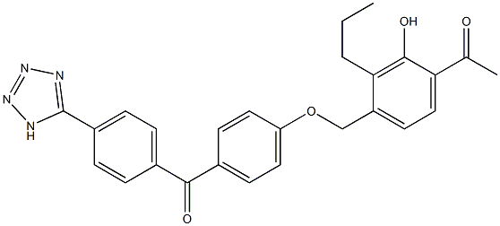 4-(4-Acetyl-3-hydroxy-2-propylbenzyloxy)-4'-(1H-tetrazol-5-yl)benzophenone Struktur