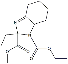 2-Methyl-2,4,5,6,7,7a-hexahydro-1H-benzimidazole-1,2-di-carboxylic acid diethyl ester Struktur