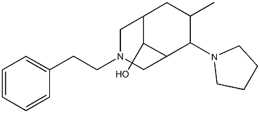 7-Methyl-3-phenethyl-6-(1-pyrrolidinyl)-3-azabicyclo[3.3.1]nonan-9-ol Struktur