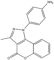 1-(4-Aminophenyl)-3-methyl[1]benzopyrano[4,3-c]pyrazol-4(1H)-one Struktur