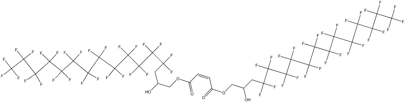 Maleic acid bis(4,4,5,5,6,6,7,7,8,8,9,9,10,10,11,11,12,12,13,13,14,14,15,15,16,16,16-heptacosafluoro-2-hydroxyhexadecyl) ester Struktur