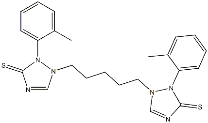 1,1'-(1,5-Pentanediyl)bis[2-(2-methylphenyl)-1H-1,2,4-triazole-3(2H)-thione] Struktur