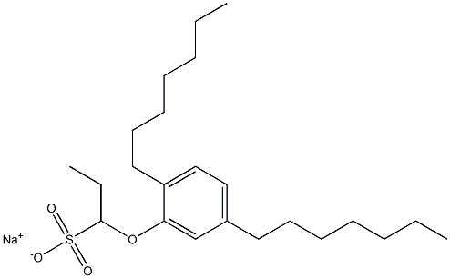 1-(2,5-Diheptylphenoxy)propane-1-sulfonic acid sodium salt Struktur