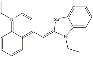 1-Ethyl-4-[(3-ethylbenzoselenazol-2(3H)-ylidene)methyl]quinolinium Struktur