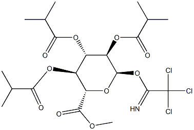 (2S,3S,4S,5R,6R)-3,4,5-Tris-isobutyryloxy-6-(2,2,2-trichloro- acetimidoyloxy)-tetrahydro-pyran-2-carboxylic acid methyl ester Struktur