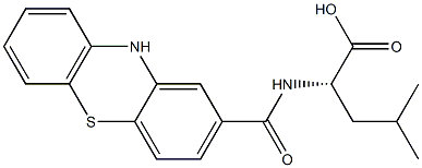 (S)-4-Methyl-2-[(10H-phenothiazine-2-carbonyl)-amino]-pentanoic acid Struktur