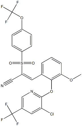 3-(2-(3-Chloro-5-(trifluoromethyl)(2-pyridyl)oxy)-3-methoxyphenyl)-2-((4-(trifluoromethoxy)phenyl)sulfonyl)prop-2-enenitrile Struktur