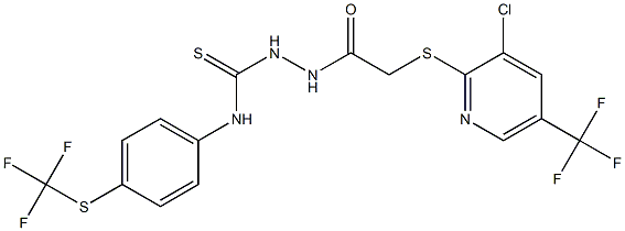 1-(2-(3-Chloro-5-(trifluoromethyl)(2-pyridylthio))acetyl)-4-(4-(trifluoromethylthio)phenyl)thiosemicarbazide Struktur