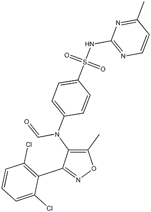 (3-(2,6-Dichlorophenyl)-5-methylisoxazol-4-yl)-N-(4-(((4-methylpyrimidin-2-yl)amino)sulfonyl)phenyl)formamide Struktur