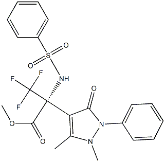 Methyl 2-(1,5-dimethyl-3-oxo-2-phenyl-2,3-dihydro-1H-pyrazol-4-yl)-3,3,3-trifluoro-N-(phenylsulfonyl)alaninate Struktur