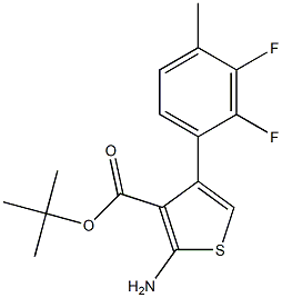 tert-butyl 2-amino-4-(2,3-difluoro-4-methylphenyl)thiophene-3-carboxylate Struktur