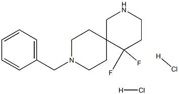 9-Benzyl-5,5-difluoro-2,9-diazaspiro[5.5]undecane dihydrochloride Struktur