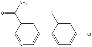 5-(4-chloro-2-fluorophenyl)pyridine-3-carboxamide Struktur