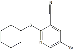 5-bromo-2-(cyclohexylthio)pyridine-3-carbonitrile Struktur