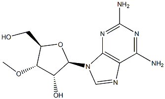 2,6-Diamino-9-(3'-O-methyl-b-D-ribofuranosyl)purine Struktur