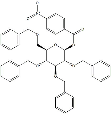 2,3,4,6-Tetra-O-benzyl-1-O-(4-nitrobenzoyl)-b-D-glucopyranose Struktur