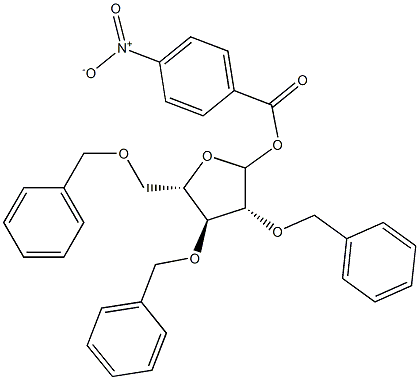 2,3,5-Tri-O-benzyl-1-O-(4-nitrobenzoyl)-L-arabinofuranose Struktur