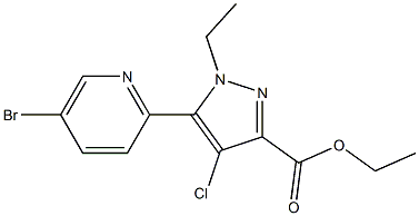 ethyl 5-(5-bromopyridin-2-yl)-4-chloro-1-ethyl-1H-pyrazole-3-carboxylate Struktur