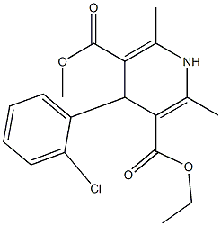 3-ethyl 5-methyl 4-(2-chlorophenyl)-2,6-dimethyl-1,4-dihydropyridine-3,5-dicarboxylate Struktur