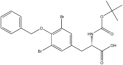 (2S)-3-[3,5-Dibromo-4-(phenylmethoxy)phenyl]-2-[(tert-butoxy)carbonylamino]propanoic Acid Struktur