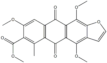 5,10-Dihydro-4,8,11-trimethoxy-6-methyl-5,10-dioxo-anthra[2,3-b]furan-7-carboxylic Acid Methyl Ester Struktur