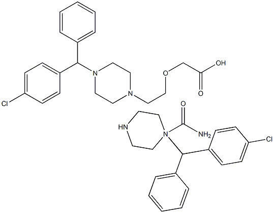 Cetirizine 1-[(4-Chlorophenyl)phenylmethyl]piperazine Amide Struktur