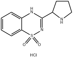 3-(pyrrolidin-2-yl)-4H-benzo[e][1,2,4]thiadiazine 1,1-dioxide hydrochloride Struktur