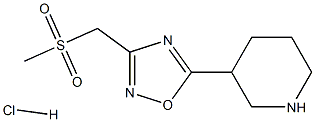 3-((Methylsulfonyl)methyl)-5-(piperidin-3-yl)-1,2,4-oxadiazole hydrochloride Struktur