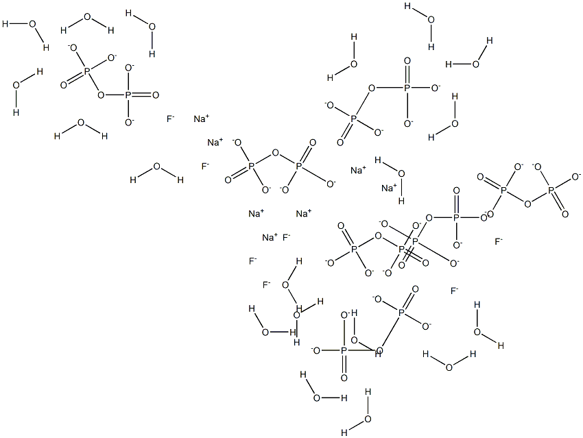 Heptasodium fluoride diphosphate nonadecahydrate Struktur