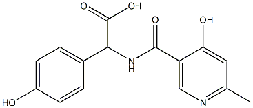 2-(4-Hydroxy-6-methylnicotinamido)-2-(4-hydroxyphenyl)acetic acid Struktur