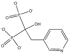 2-(3-pyridyl)-1-hydroxyethane-1,1-bisphosphonate Struktur